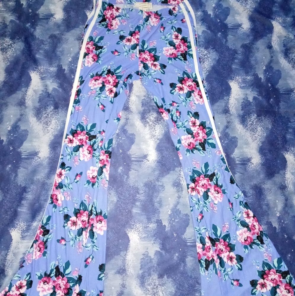 Flared floral pants
